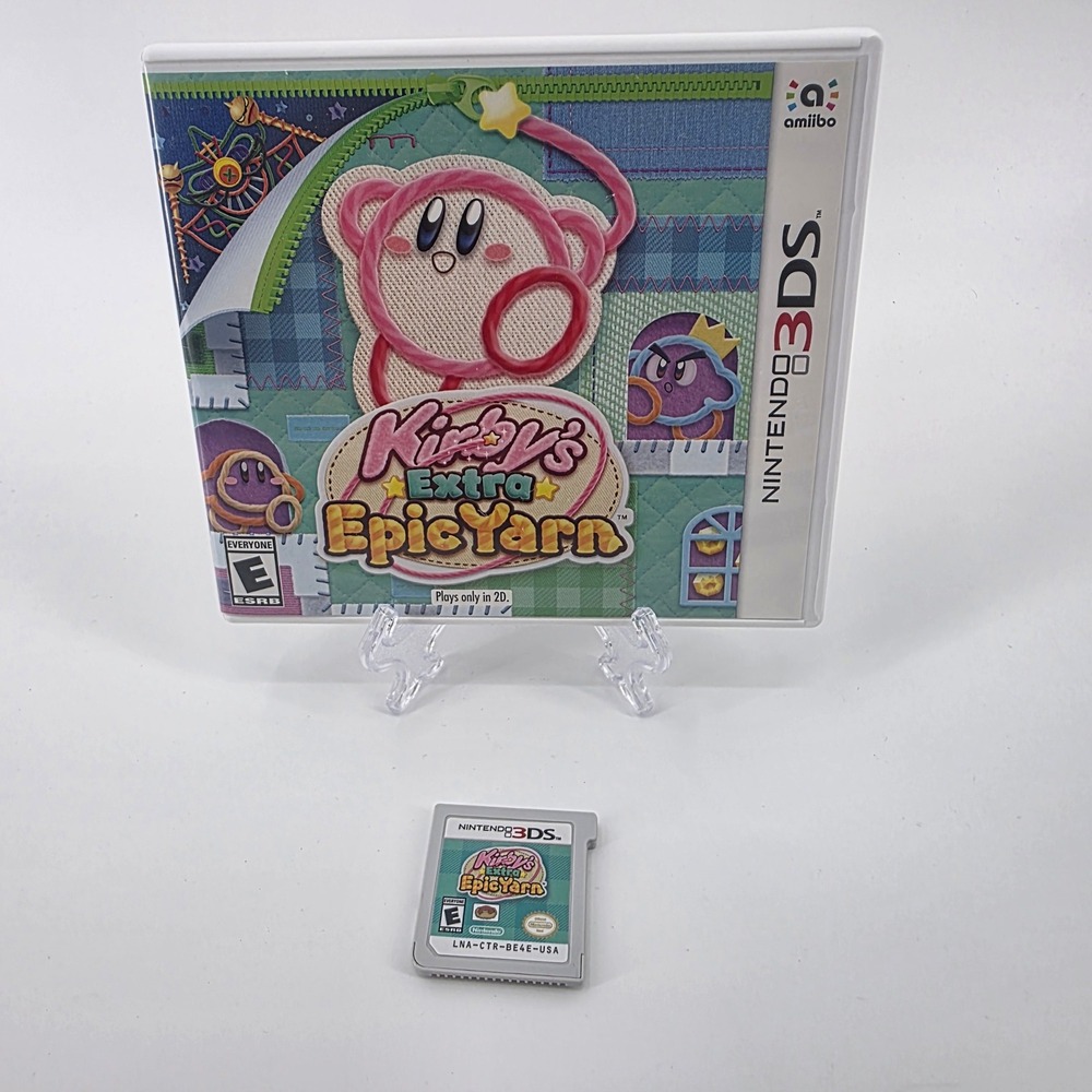 Kirby's Extra Epic Yarn Nintendo 3DS Game Case & Cartridge CTR-BE4E Untested!